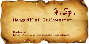 Hangyási Szilveszter névjegykártya